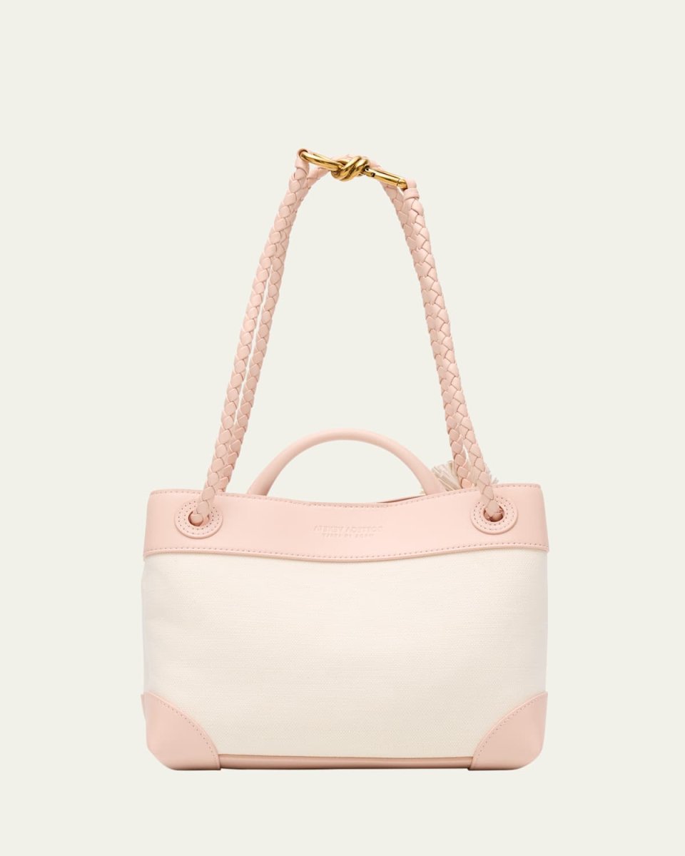 Andiamo Canvas and Nappa Small Top-Handle Bag